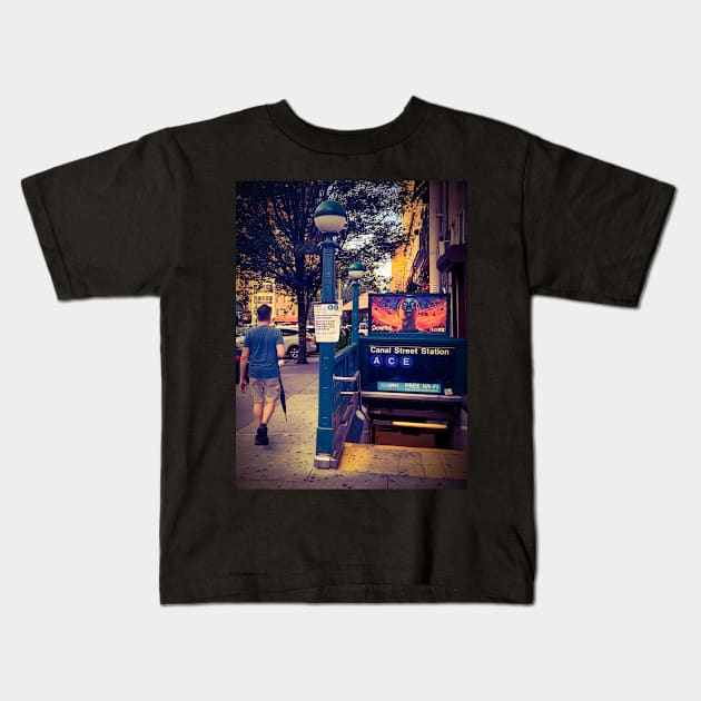 Canal Street Manhattan New York City Kids T-Shirt by eleonoraingrid